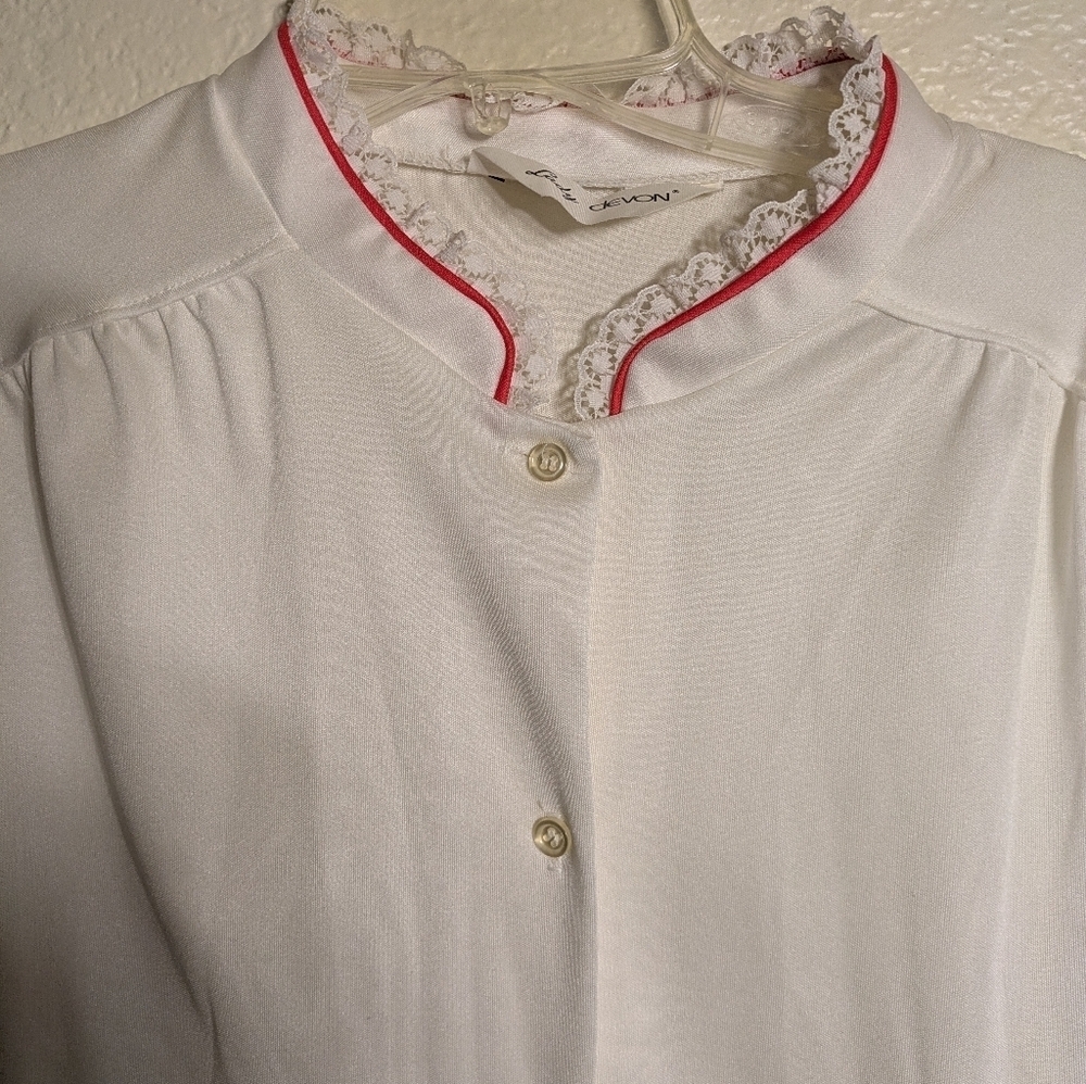Lady Devon White Button-Up Women's Blouse Xl - Picture 4 of 8